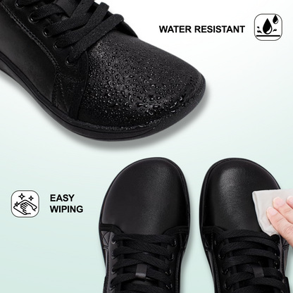 Lorry Vamp Leather Barefoot Shoes - Black