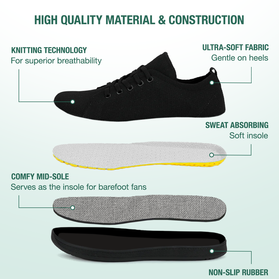 Zarvia Barefoot Shoes - Black