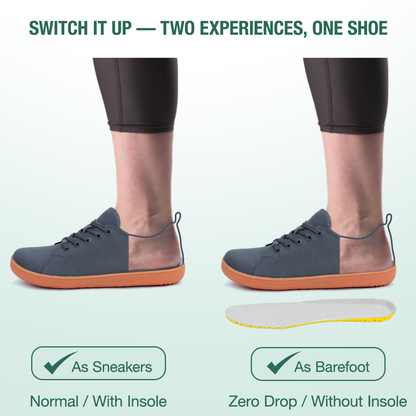 Zarvia Barefoot Shoes - Dark Grey Gum