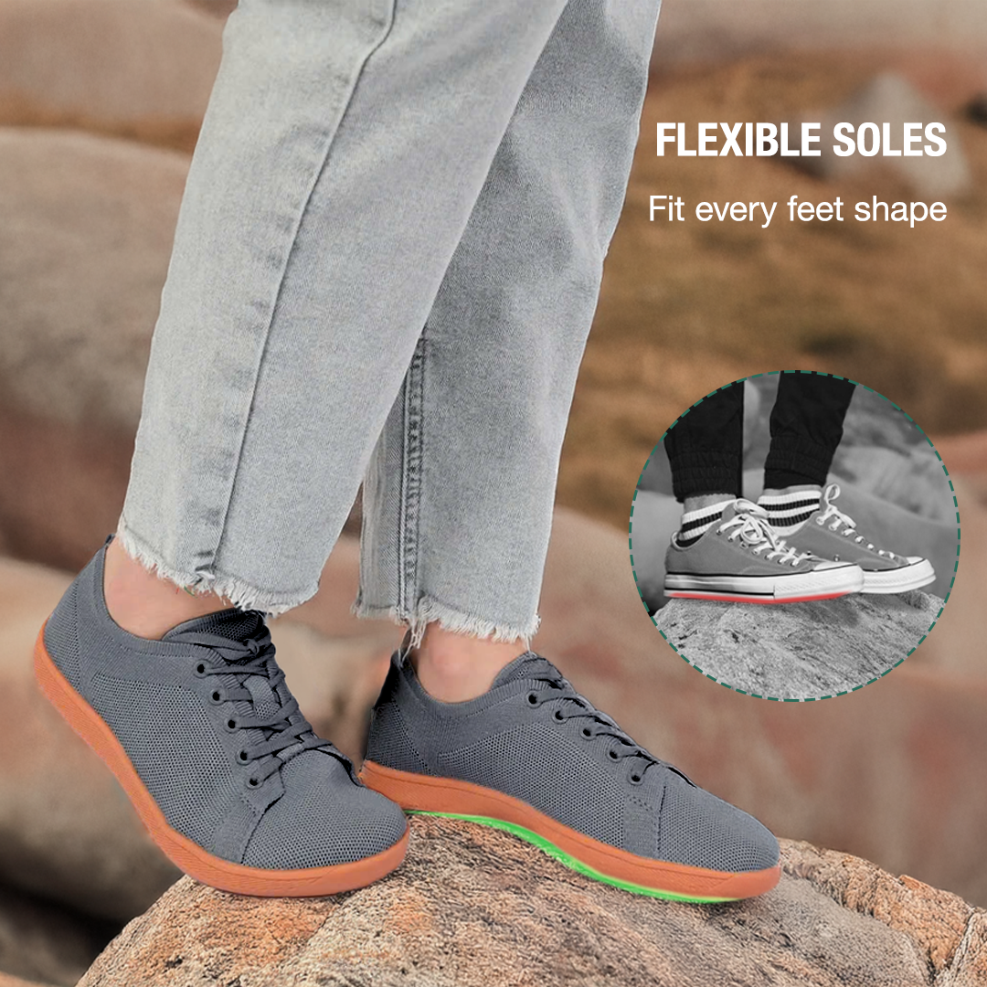 Zarvia Barefoot Shoes - Dark Grey Gum