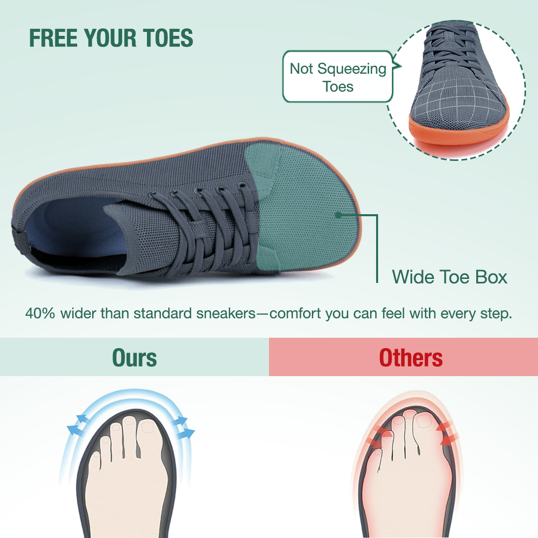 Zarvia Barefoot Shoes - Dark Grey Gum