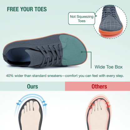 Zarvia Barefoot Shoes - Dark Grey Gum