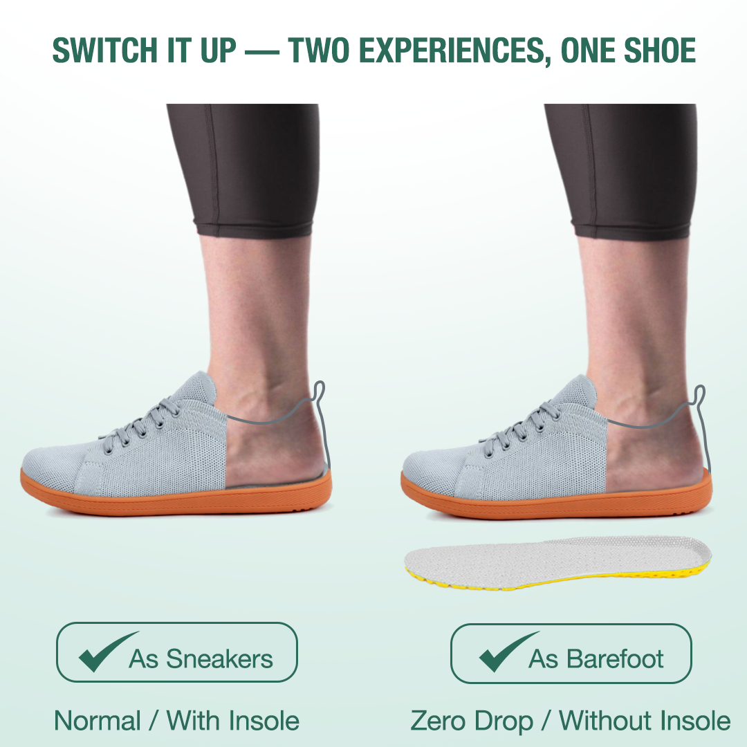 Zarvia Barefoot Shoes - Grey Gum
