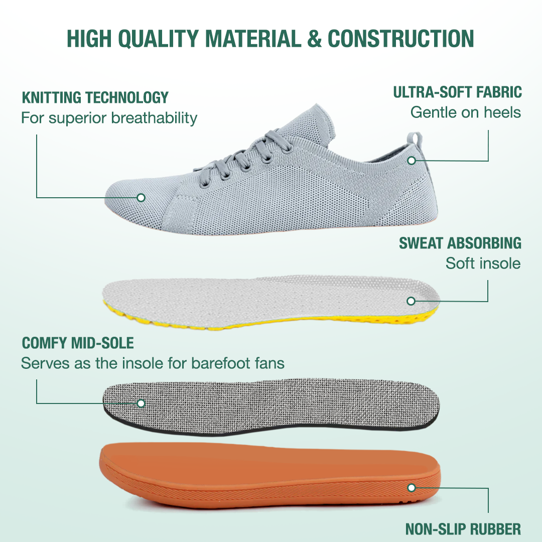 Zarvia Barefoot Shoes - Grey Gum