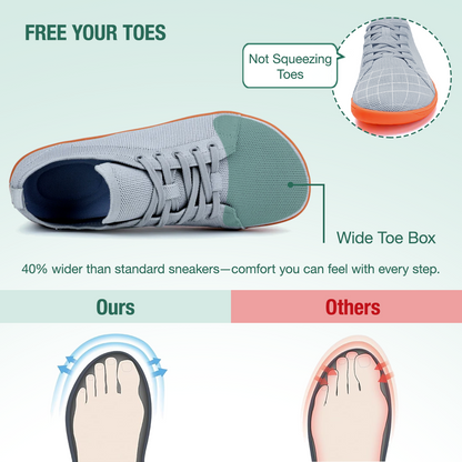 Zarvia Barefoot Shoes - Grey Gum